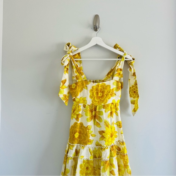 New Alemais Sonny Midi Sundress In Lemon Size 0​ - Picture 8 of 12